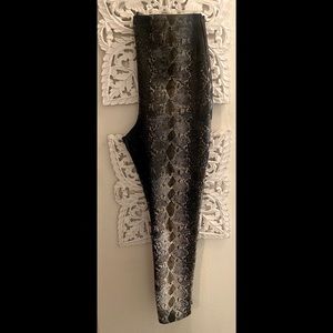 Faux Leather Snake Print Trousers